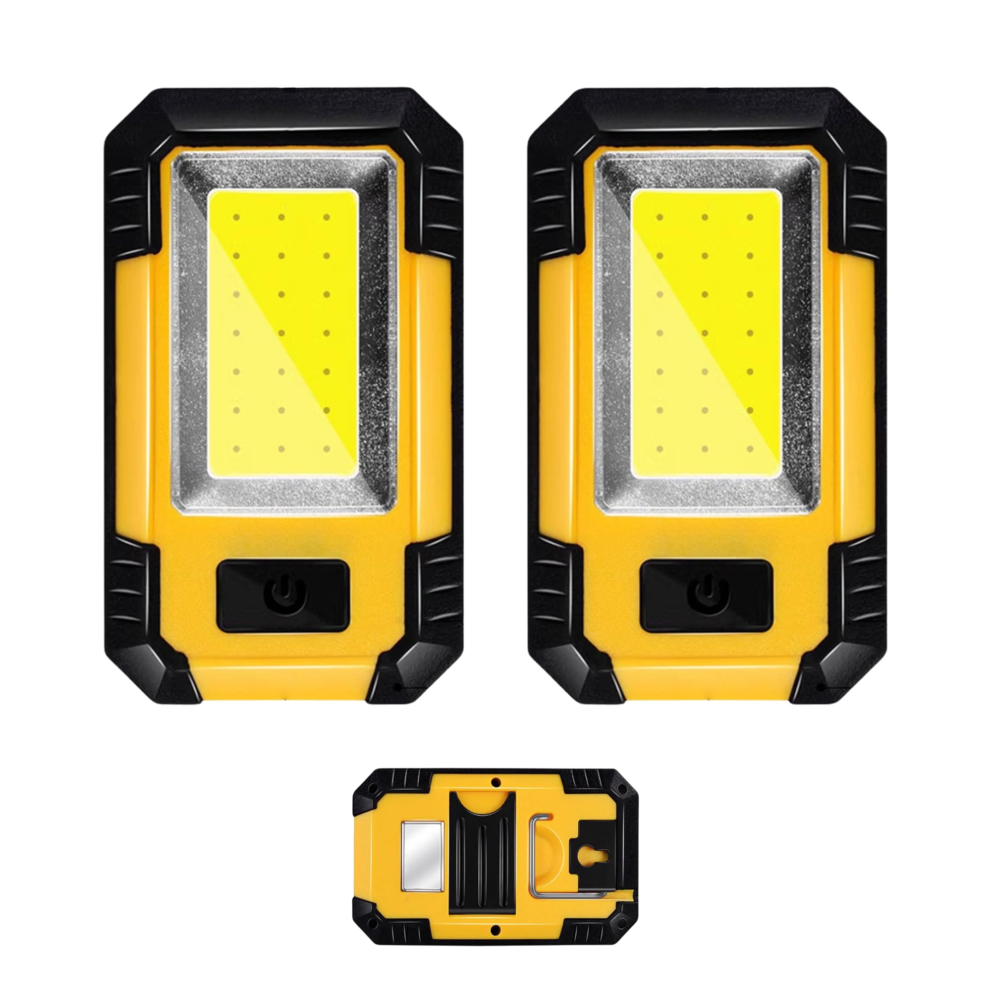 2x Linterna COB LED con Gancho e Imán. Linterna Magnética de Taller con 3 Modos. Linterna Recargable para Hogar, Automóvil, Camping, Senderismo. 5W y 500LM. (Cable USB Incluido).