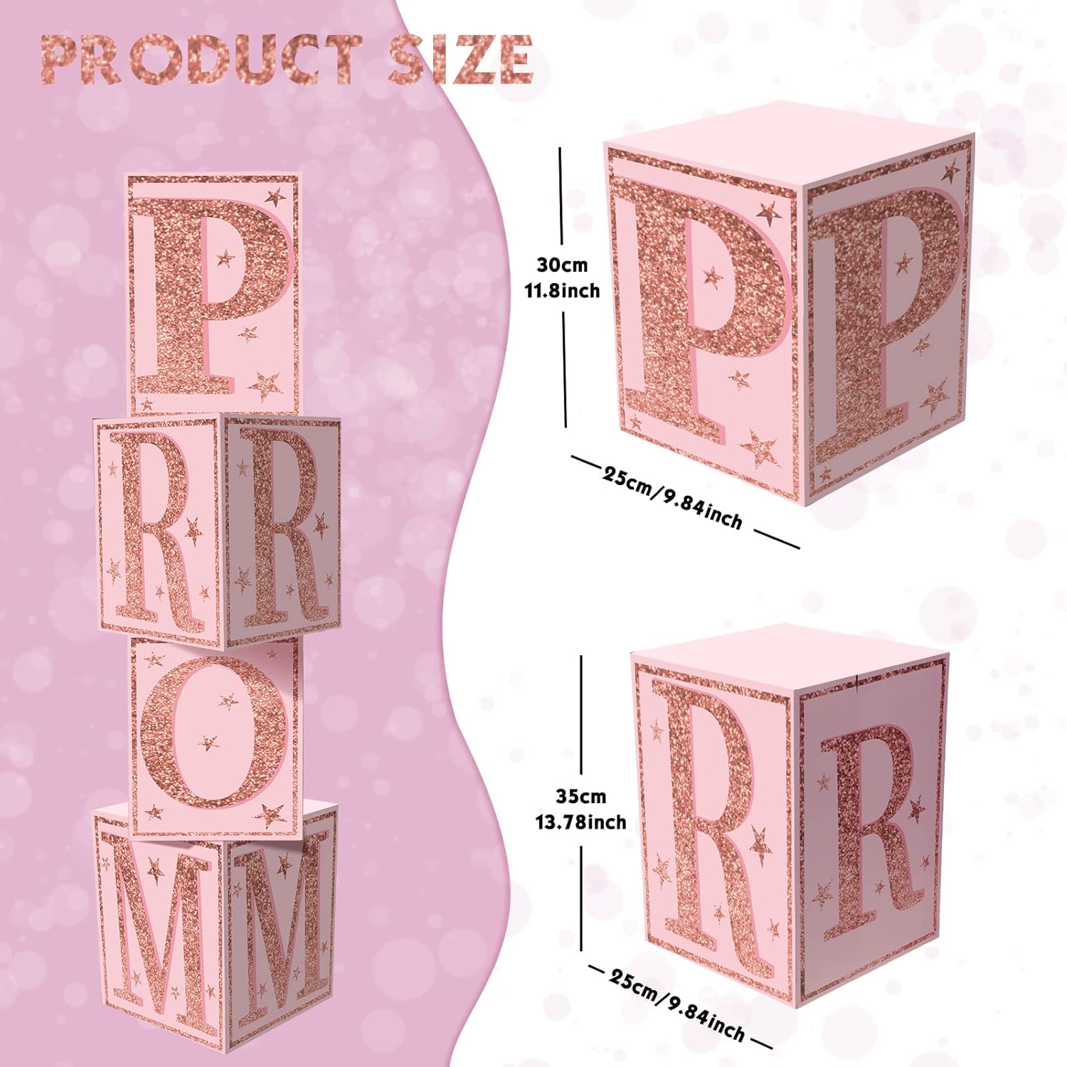 Sotiff 4 Pcs Large Prom Column Standup Photo Booth 51inch 2026 Prom Decorations Pink Grad Night Party Decor for 2026 Graduation Decorations Supplies