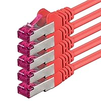 1aTTack.de 2m - rosso - 5 pezzi - Rete Cavi Cat6a S-FTP CAT 6a doppia schermatura