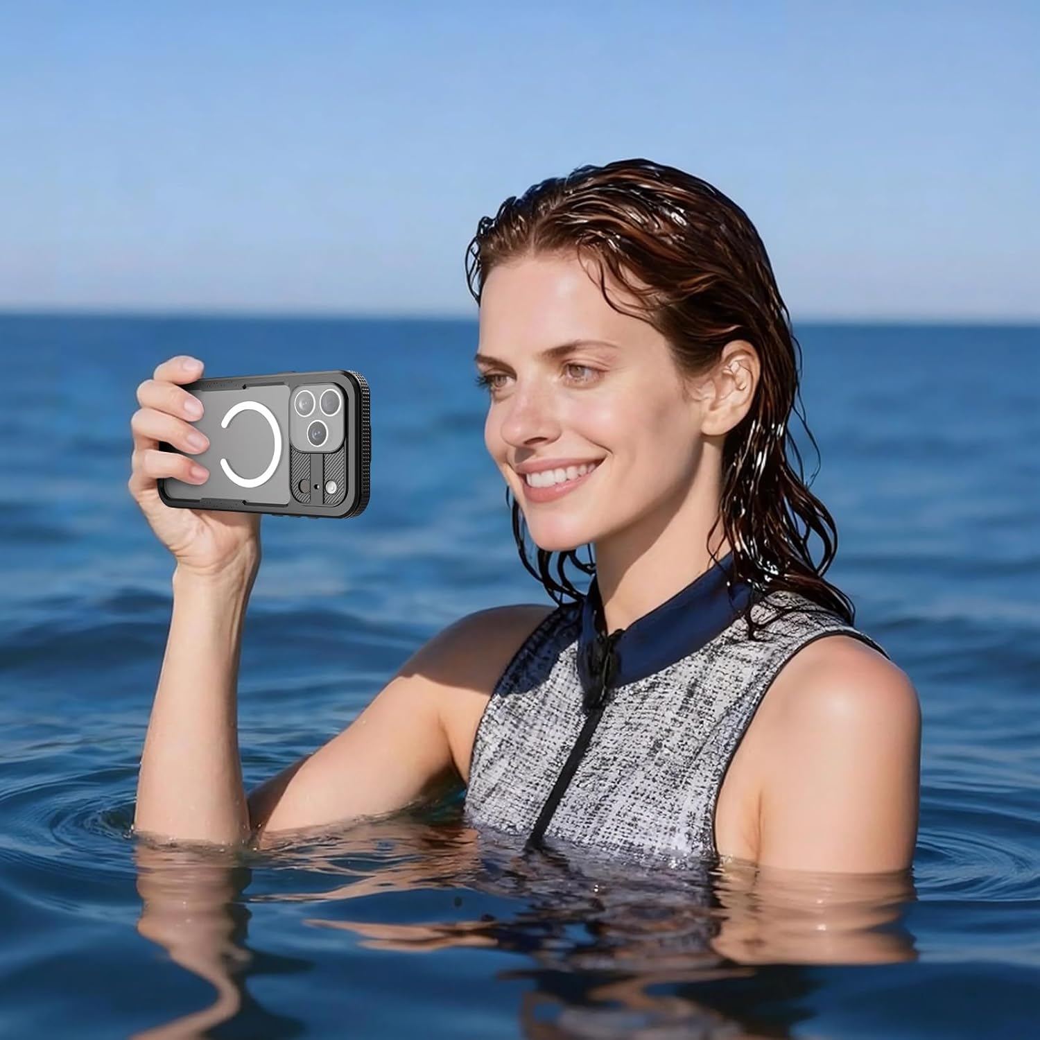 Magnetic for iPhone 17 Pro Case-Waterproof, Built-in Screen & Camera Protector-IP68 Underwater Full Body 16FT Military Dropproof Shockproof Case for 17 Pro 6.7''- （Brown）