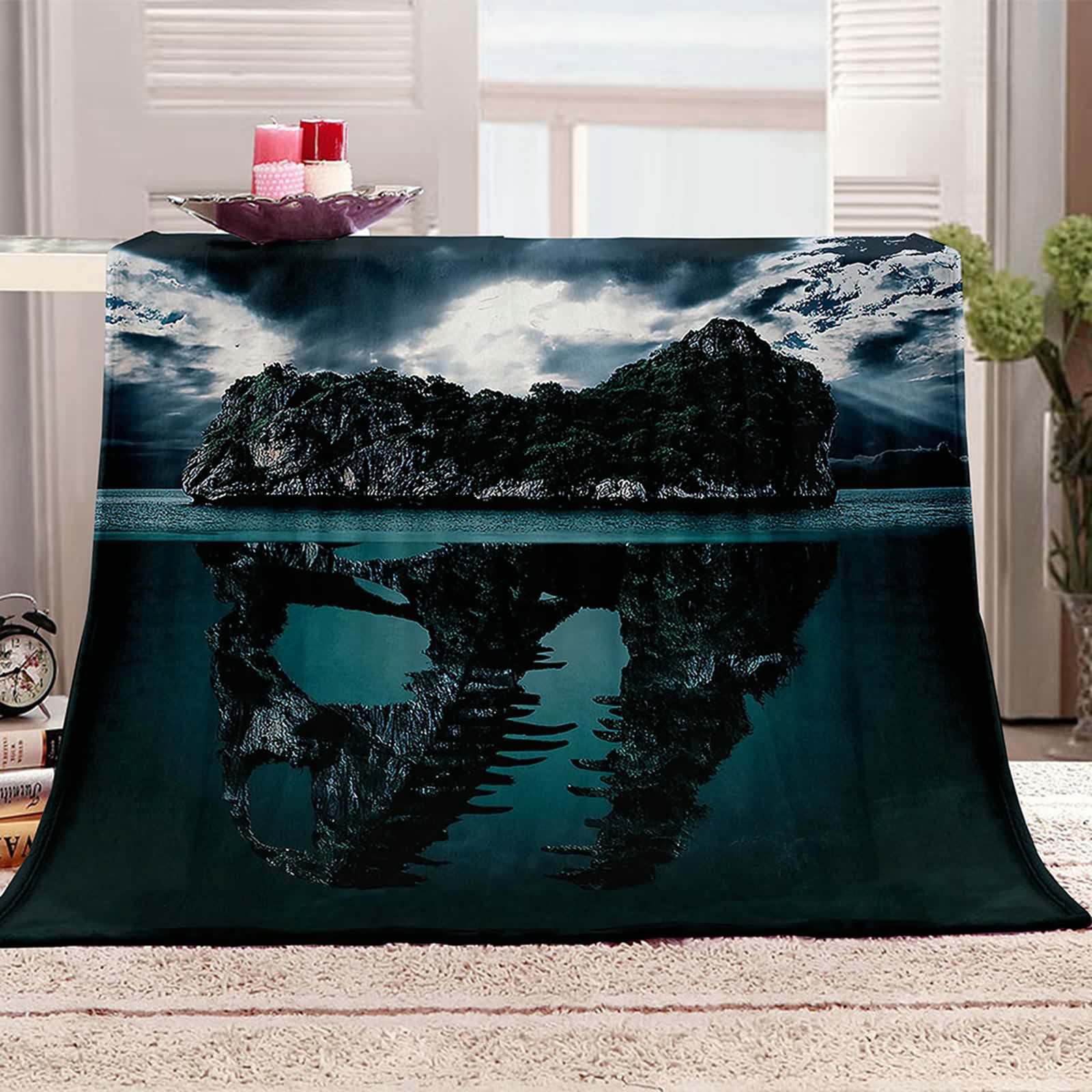 Aeici Couverture Polaire, Couverture Enfant Couverture 160x200 cm Vue Mystérieuse de Montagne Couverture Canapé pour Salon Lit