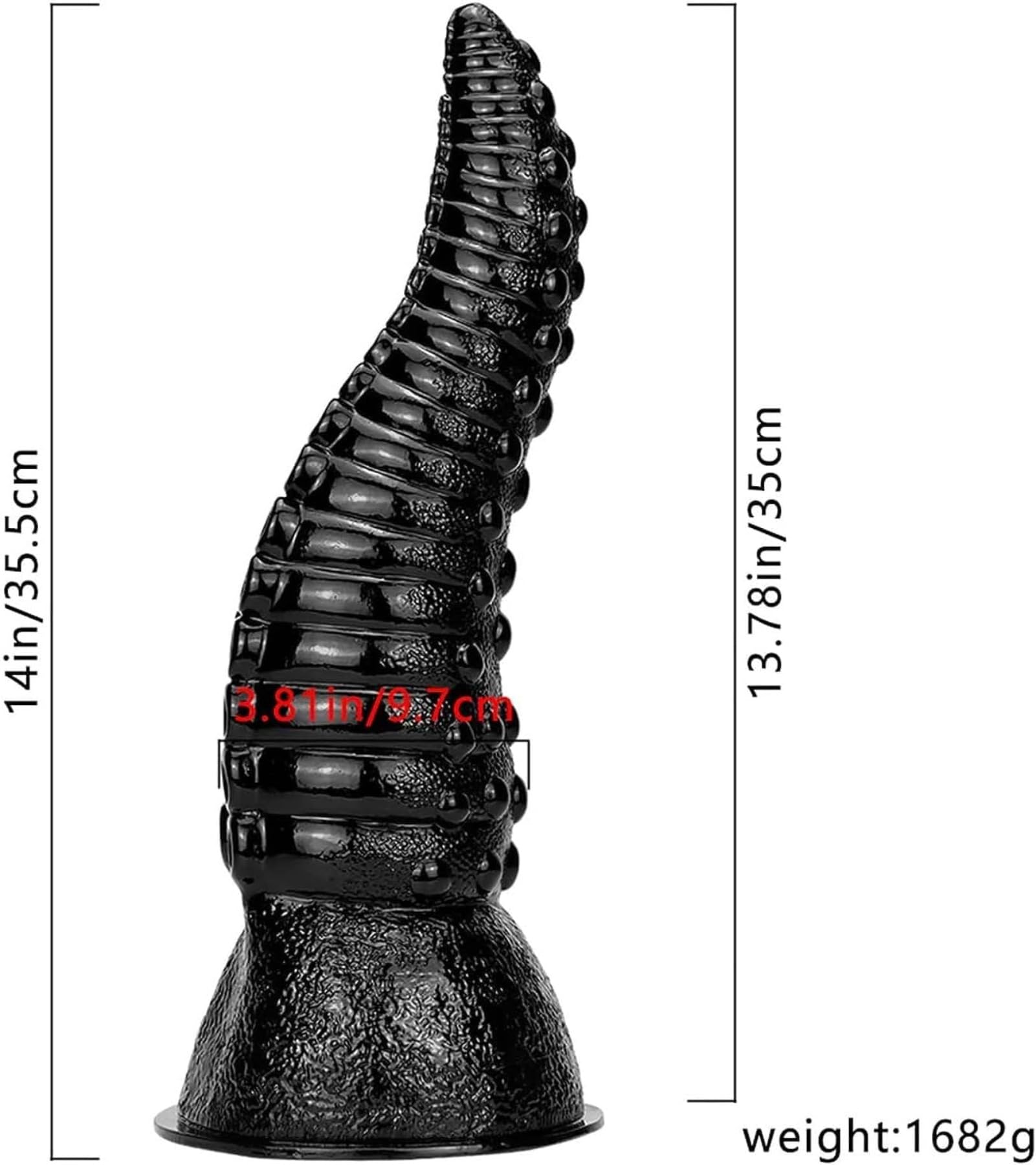 Dildo anale con tentacolo - Dildo in silicone da 35,5 cm con ventosa potente - Plug anale espansore - Giocattoli sessuali for donne(Schwarz)