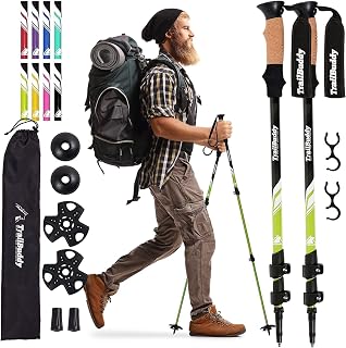 Trekking Poles – Lightweight 7075 Aluminum Hiking Poles for Women, Men & Seniors – Collapsible Walking Sticks for Travel, Trails & Balance