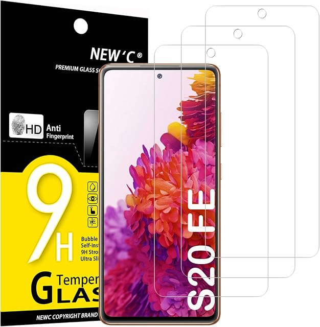[3 Pack] NEW'C Designed for Samsung Galaxy S20 FE / S20 FE 5G Screen Protector Tempered Glass, Case Friendly Anti Scratch Bubble Free Ultra Resistant