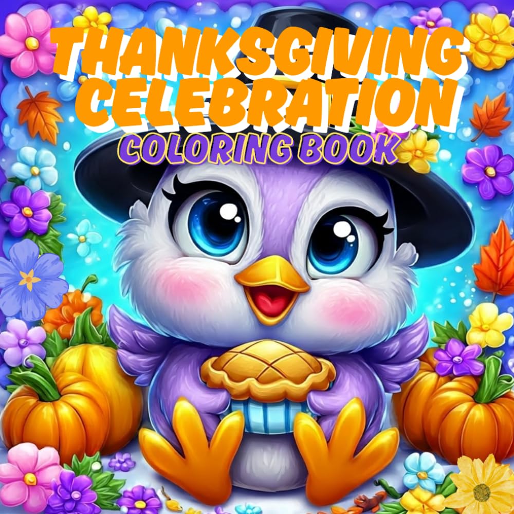 Thanksgiving Turkeys Celebration Coloring Book: Cute & Festive Turkey Coloring Pages for Kids | Fun Thanksgiving Holiday Activities with Pumpkins, Harvest Scenes, and Autumn Animals