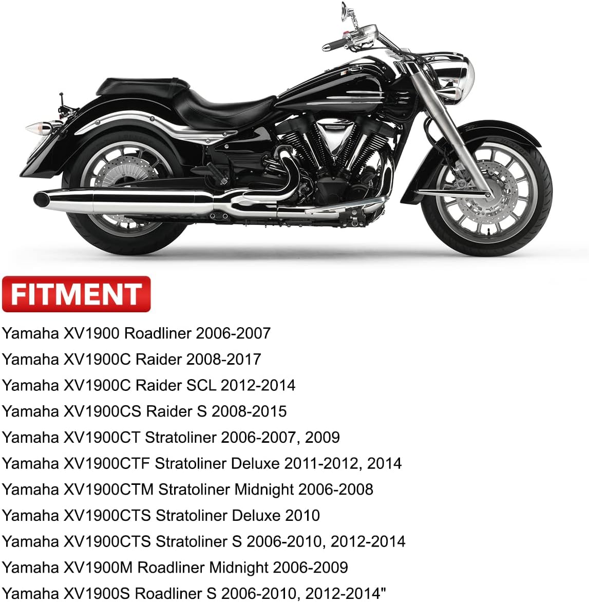1.5" Fat Crash Bar Engine Guard Highway Freeway Bar for Yamaha XV1900 XV 1900 Roadliner Raider Stratoliner (Silver)