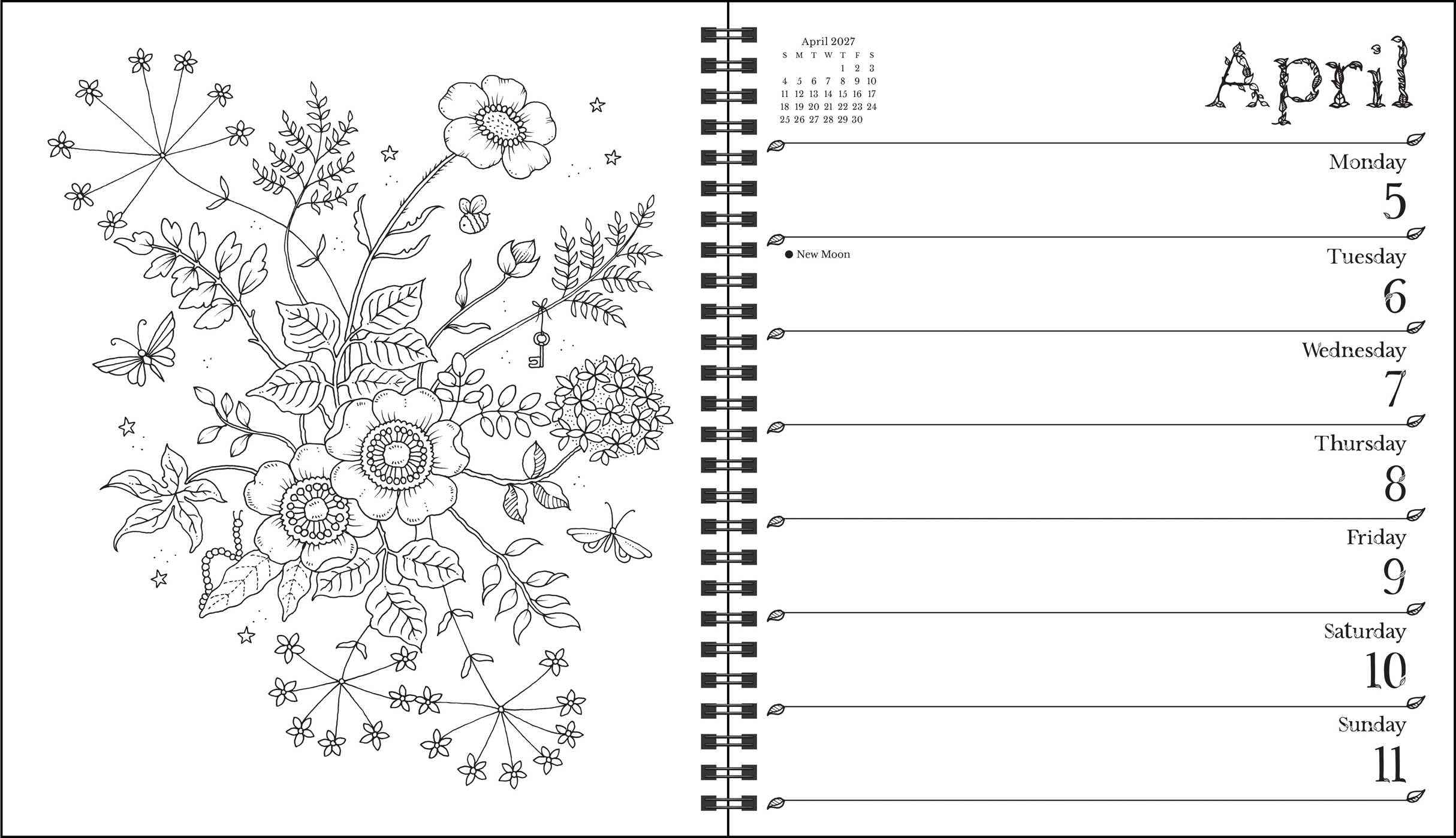Johanna Basford 2027 Weekly Coloring Calendar