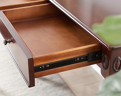 Miniatura 7 de MODERION Escritorio de Computadora de Madera Maciza con 2 Cajones, Mesa de Tocador Tradicional, Escritorio de Escritura para Oficina en Casa de 46",