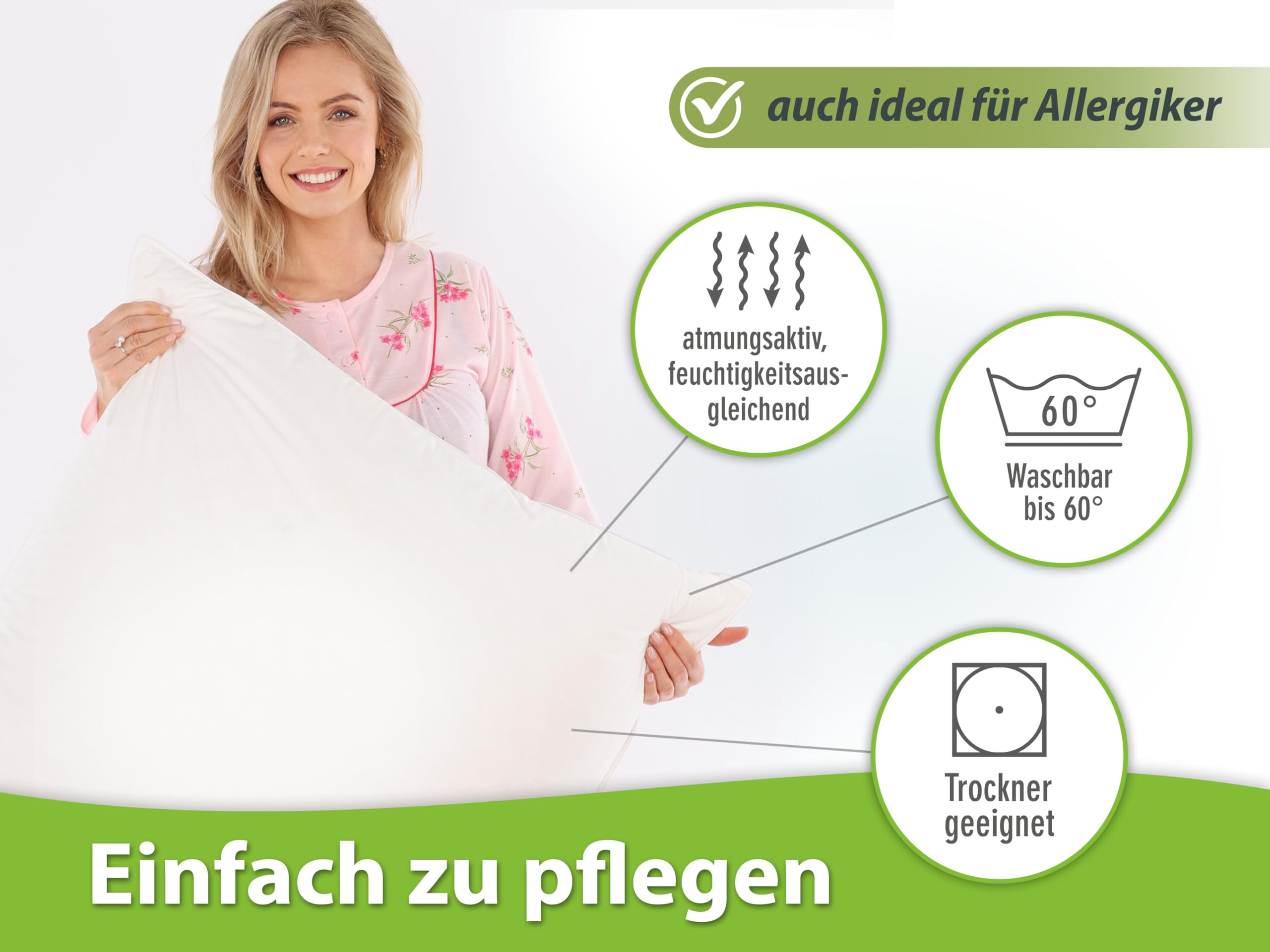 franknatur - 2X Kopfkissen 80x80 100% Gänsefedern Kissen Claudia