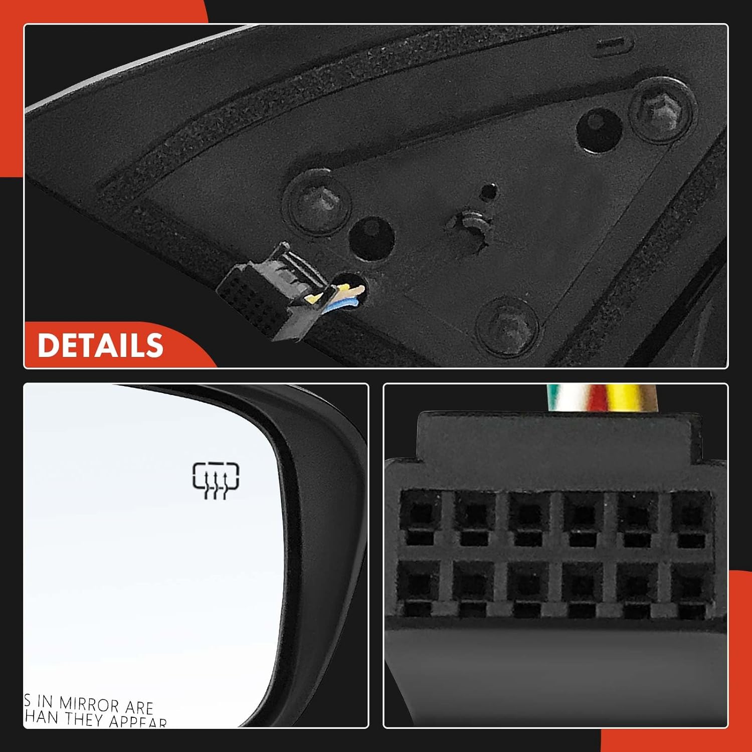 A-Premium Passenger Side Power Door Mirror - Compatible with Nissan Pathfinder 2018 2019 2020 - Heated, Manual Folding, Black - with Turn Signal, without Camera - Replace# 963733JA0E