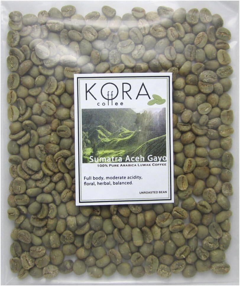 100% Pure Authentic Sumatra Aceh Gayo Arabica Kopi Luwak Civet Unroasted Green Coffee Bean 4 Oz