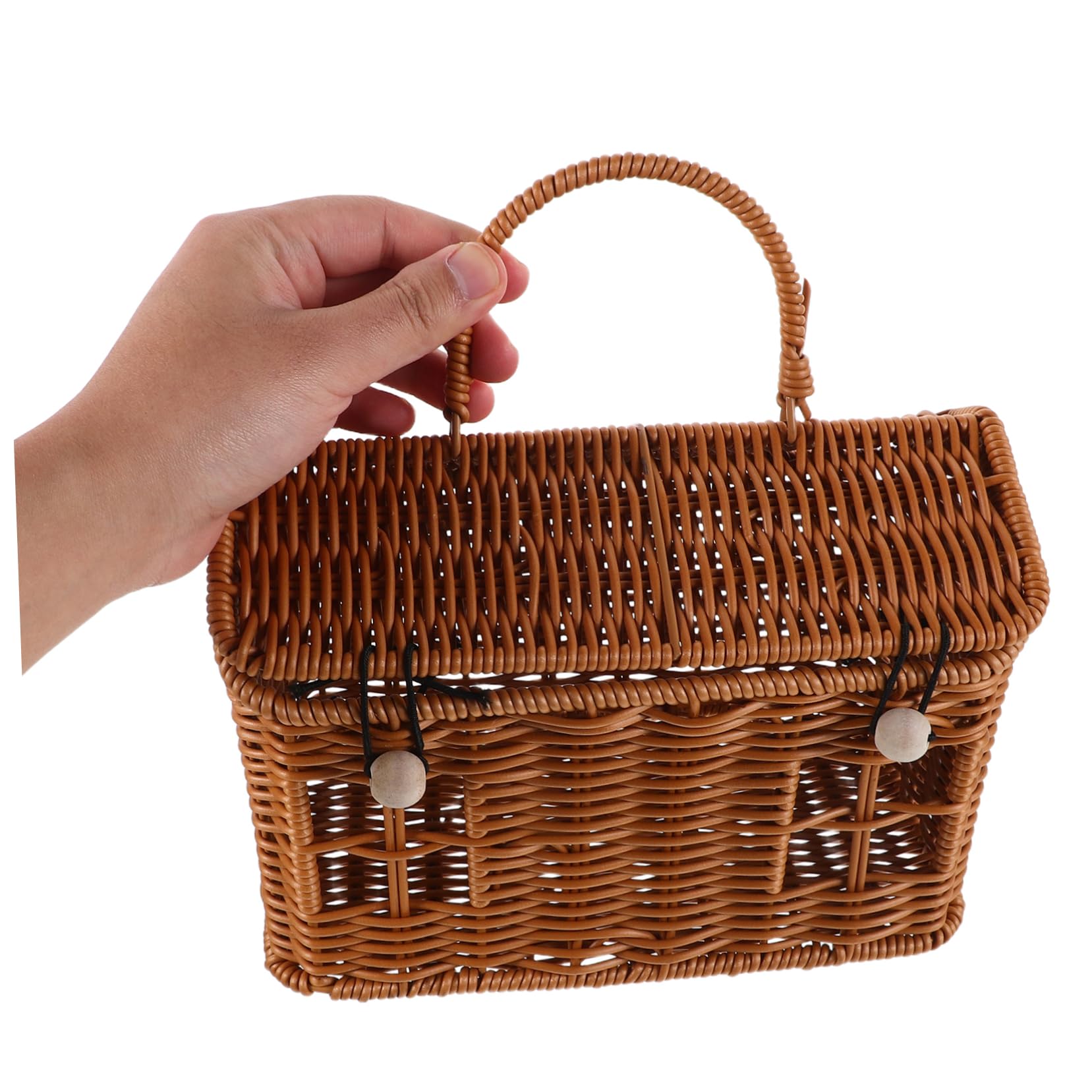 GLEAVI Cesta Tejida a Mano de Ratán para Caja de Obsequio Cajas de Regalos para Fiestas Almacenamiento para Dulces Nueces y Galletas para Shower y Bodas