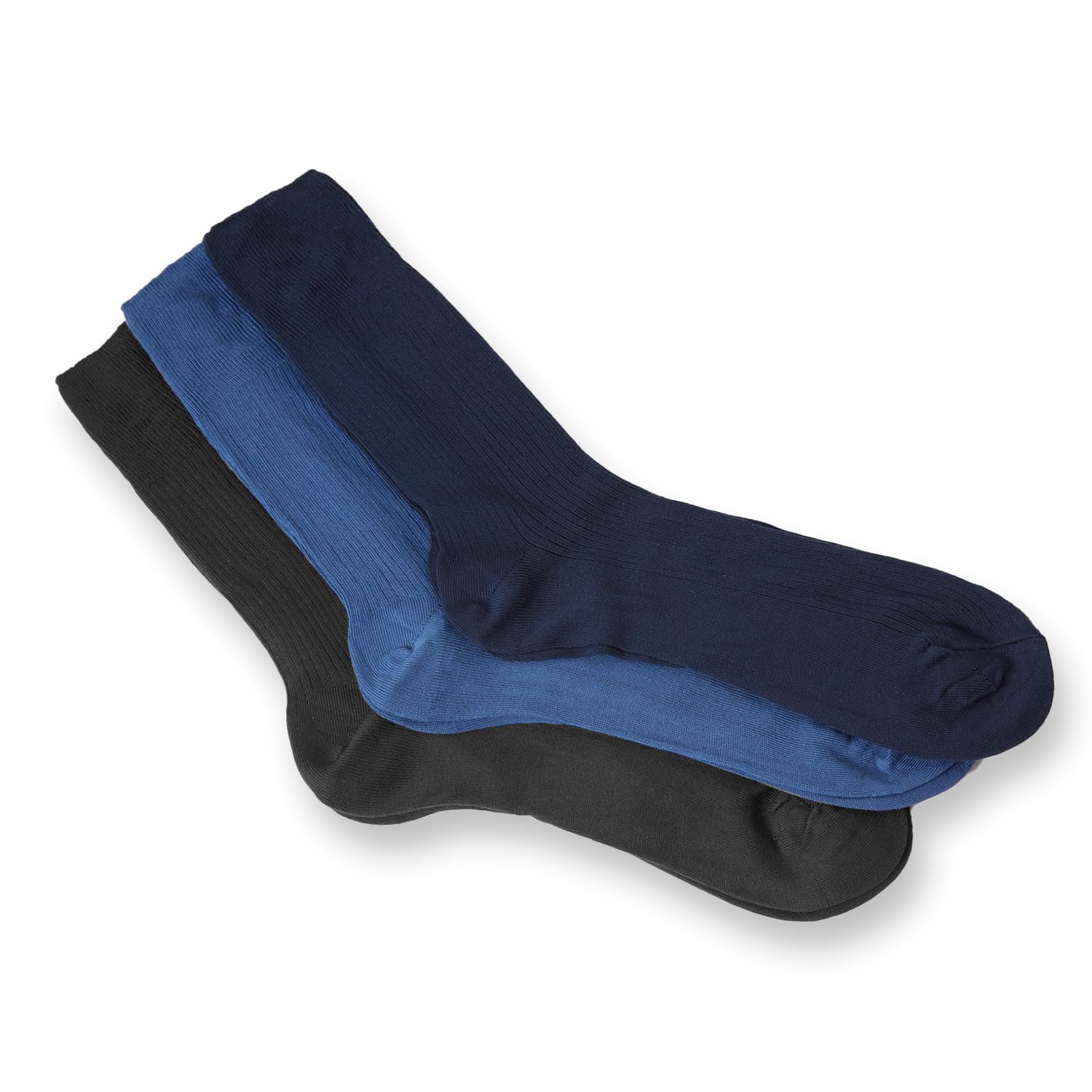 Coopers of Stortford Comfort Grip Socks for Men & Women 100% Cotton (Men UK 7-11, Blue/Black)