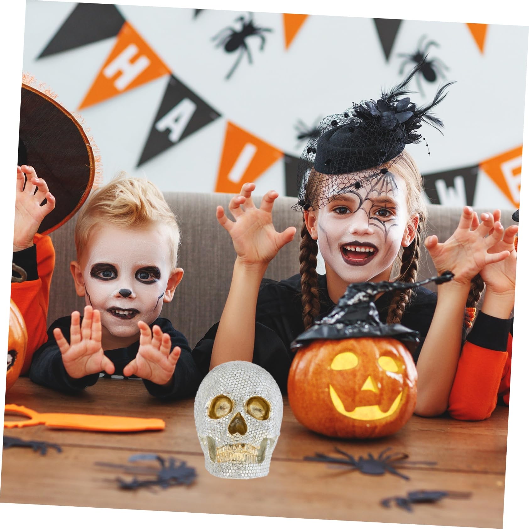 PRETYZOOM 5 Piezas De Adornos De Calavera Cabeza Cráneo Halloween Figuras del Día De Los Muertos Decoración De Fiesta De Halloween Tamaño Completo Cabeza De Esqueleto Esqueleto