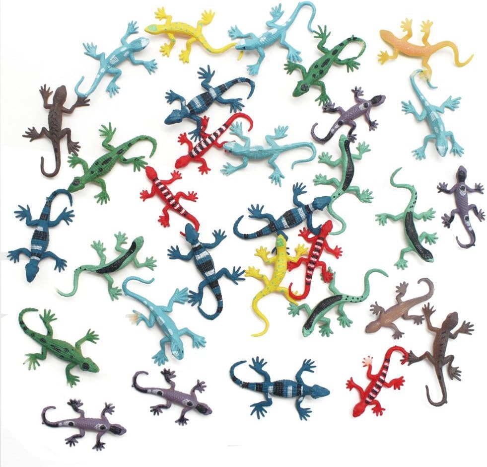 MICHLEY 48pcs Plastic PVC Toy Lizards, 1.96 in Lizard Toys