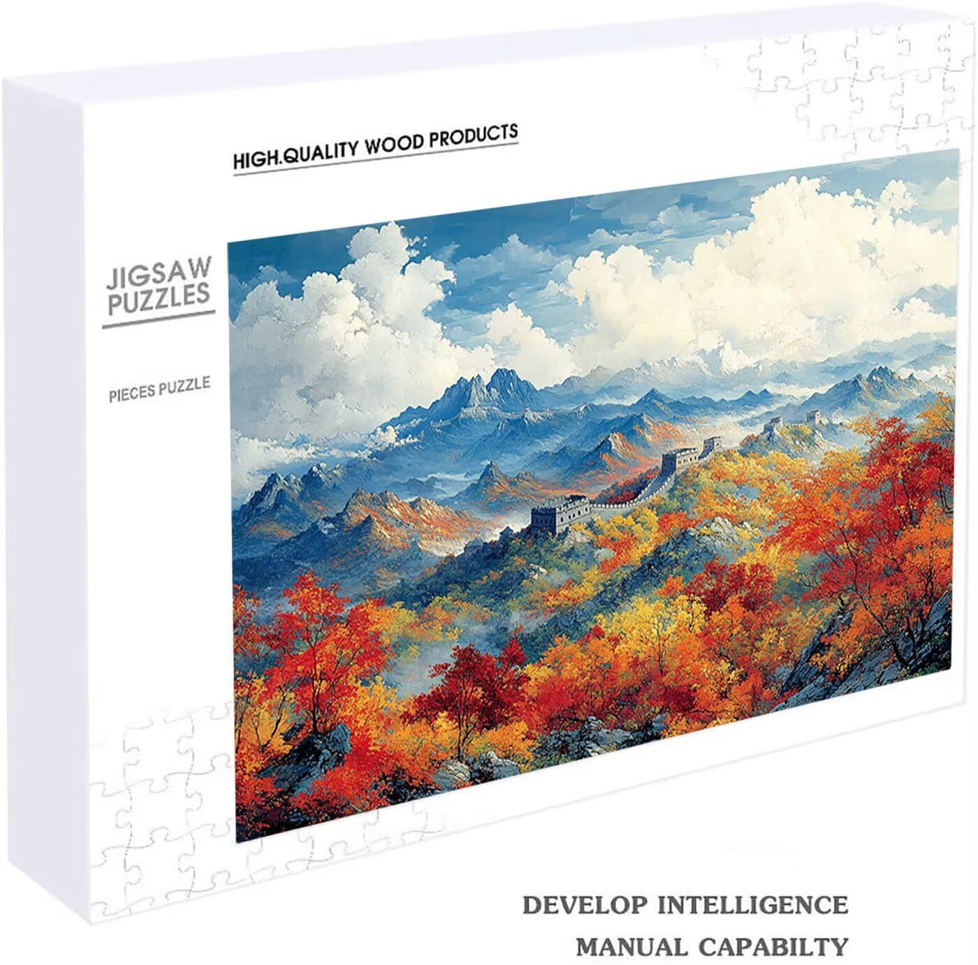 Puzzle 2000 Piezas Gran Muralla, Puzzle 2000 Piezas Adulto Paisaje, Rompecabezas de Madera para Adultos 70 x 100cm, Puzzles para Toda la Familia Cuadros Decoracion Salon Modernos Regalo RXPT-10875
