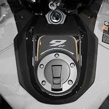 labelbike - 3D Sticker Motorcycle Zone Above Fuel Tank Protection and Decoration in Resin Compatible with Yamaha Tracer 9 GT 2025 - Color Carbon Black Gold