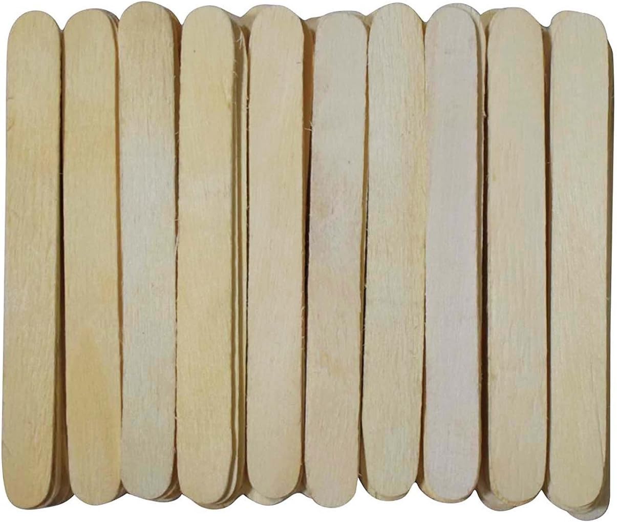 TEMPT Natural Wooden Ice Cream Sticks Popsicle & Spoon (Brown) - 100 Pcs