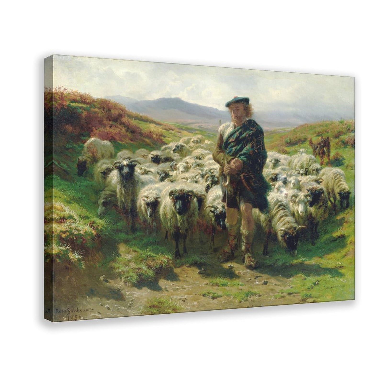 DFJyjFGJJ Rosa Bonheur,The Highland Shepherd, Canvas Poster Bedroom Sports Landscape Office Room Decor Gift 24" L X 36" W