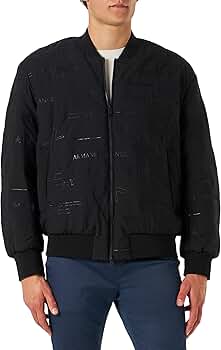 A | X ARMANI EXCHANGE Men's Logo Imprint Padded Bomber