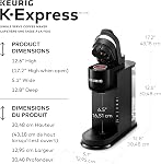 Cafetière à dosette K-Cup Keurig K-Express à portion unique, Noir, avec réservoir amovible et fonction de bouton fort