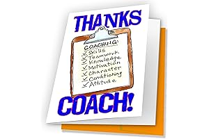 1-Pack Best Basketball Coach Clipboard Thank You Card