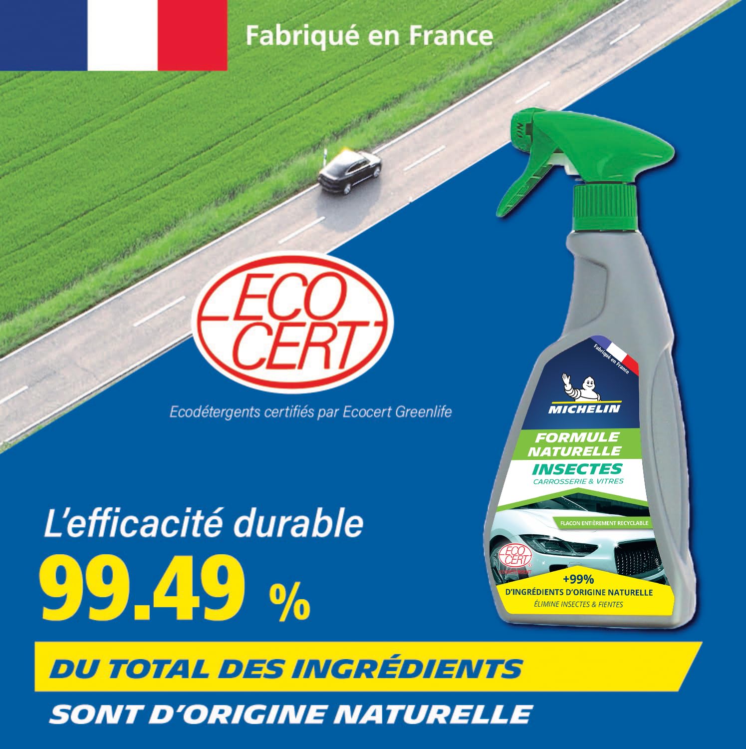 MICHELIN 009164 - Champú repelente de mosquitos - Limpiador de insectos carrocería, Fórmula natural, 500 ml (Paquete de 2)