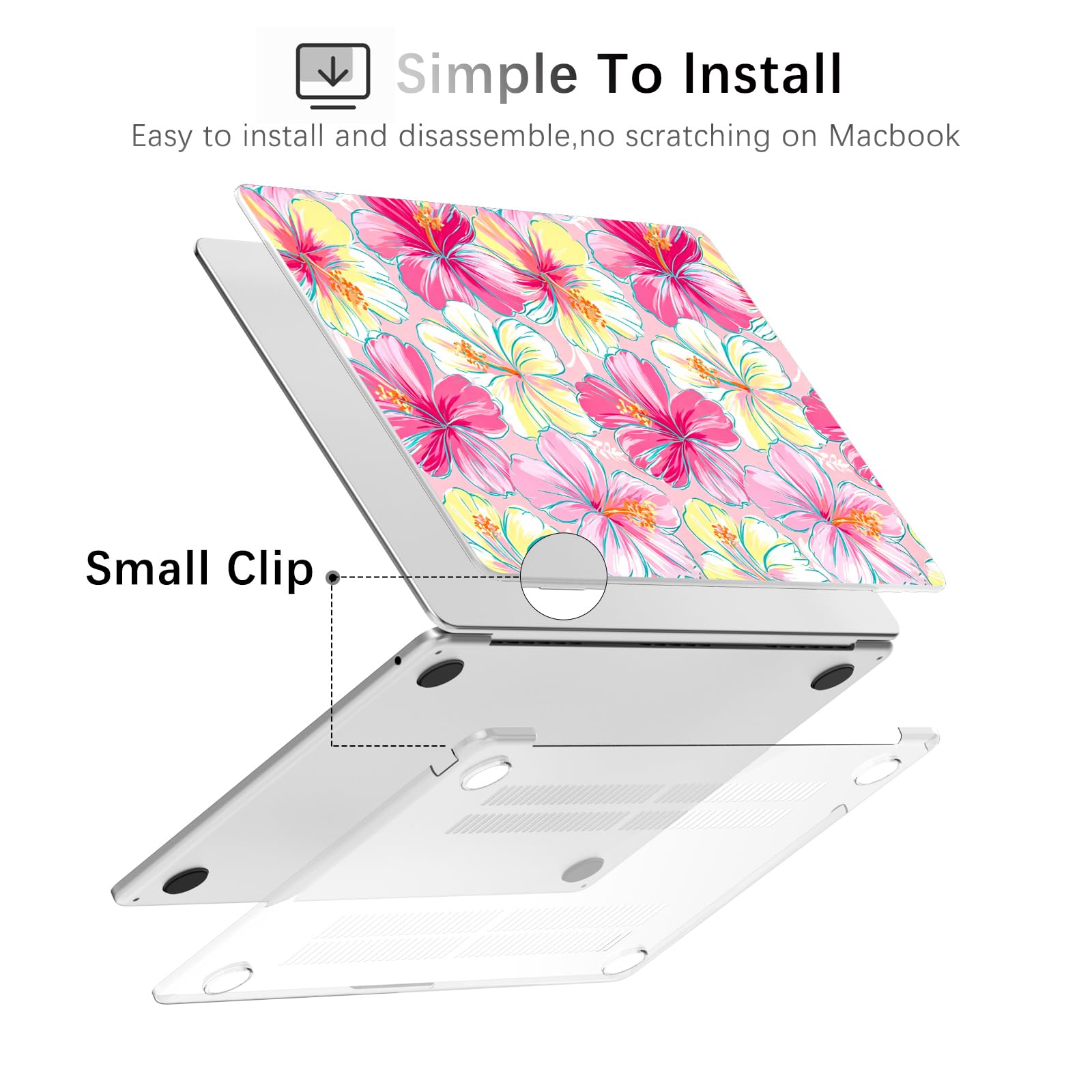 Joyland Funda rígida de plástico compatible con MacBook Neo de 33 cm, modelo A3404, diseño de flores