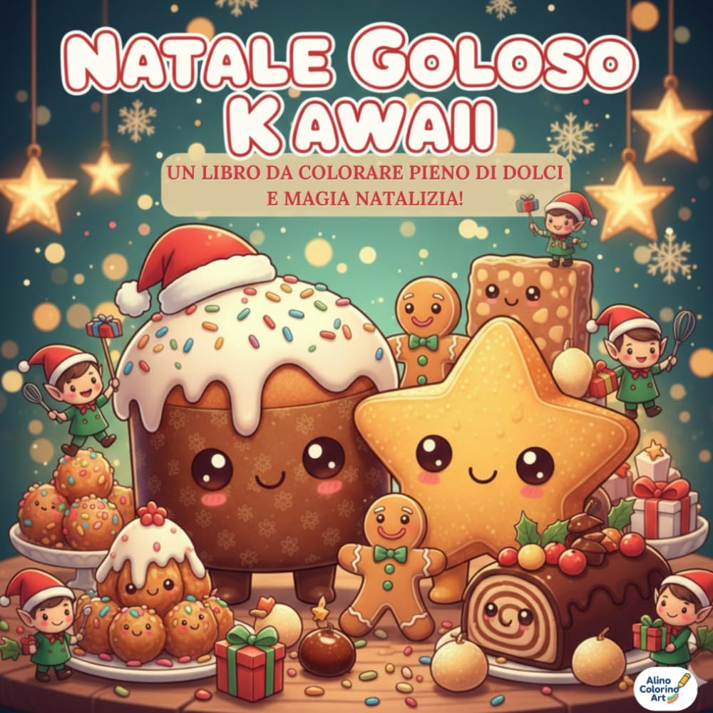 NATALE GOLOSO KAWAII: UN LIBRO DA COLORARE PIENO DI DOLCI E MAGIA NATALIZIA