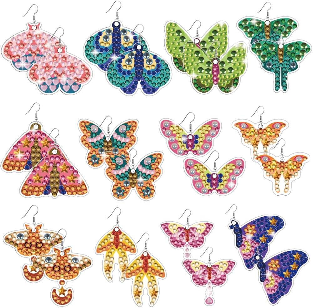 BEUNITONE 12 Pairs Duck Diamond Art Earring Making Kits for Adults, DIY Drop Dangle Earring Making Supplies Kit, Fun Duck Art Earrings Ornament for Women Birthdays Holiday Handmade Gift