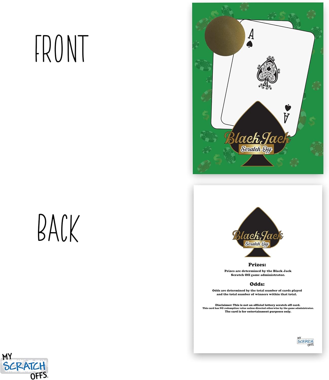 Casino Night Entertainment Bundle Slot Machine, Blackjack, Poker, Craps Scratch Off Party Games 4 x 26 Card pks