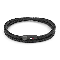 Tommy Hilfiger Jewelry Braccialetto da Uomo In Pelle Nero - 2790262S
