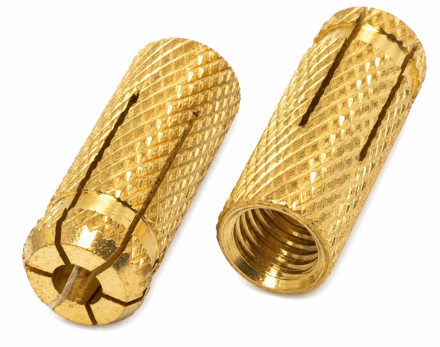 (Pack of 50) Brass Drop in Anchors 3/16" x 25/32" (M5 x 20 mm), Bolt Sleeve, Expansion Wall Dowels, Masonry Concrete Anchor