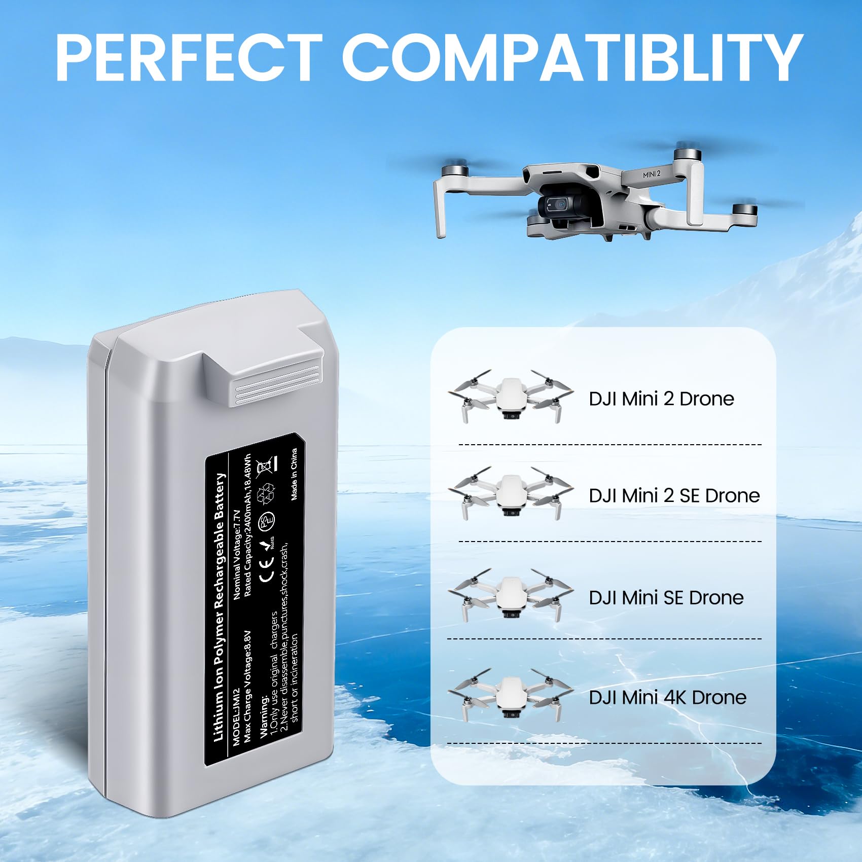 2 Packs 2400mAh Intelligent Flight Mini 2 Batterie et LCD 3 emplacements Station Chargeur,Autonomie Maximale de 31 Minutes,Compatible avec DJI Mini 2/2 SE/SE/4K