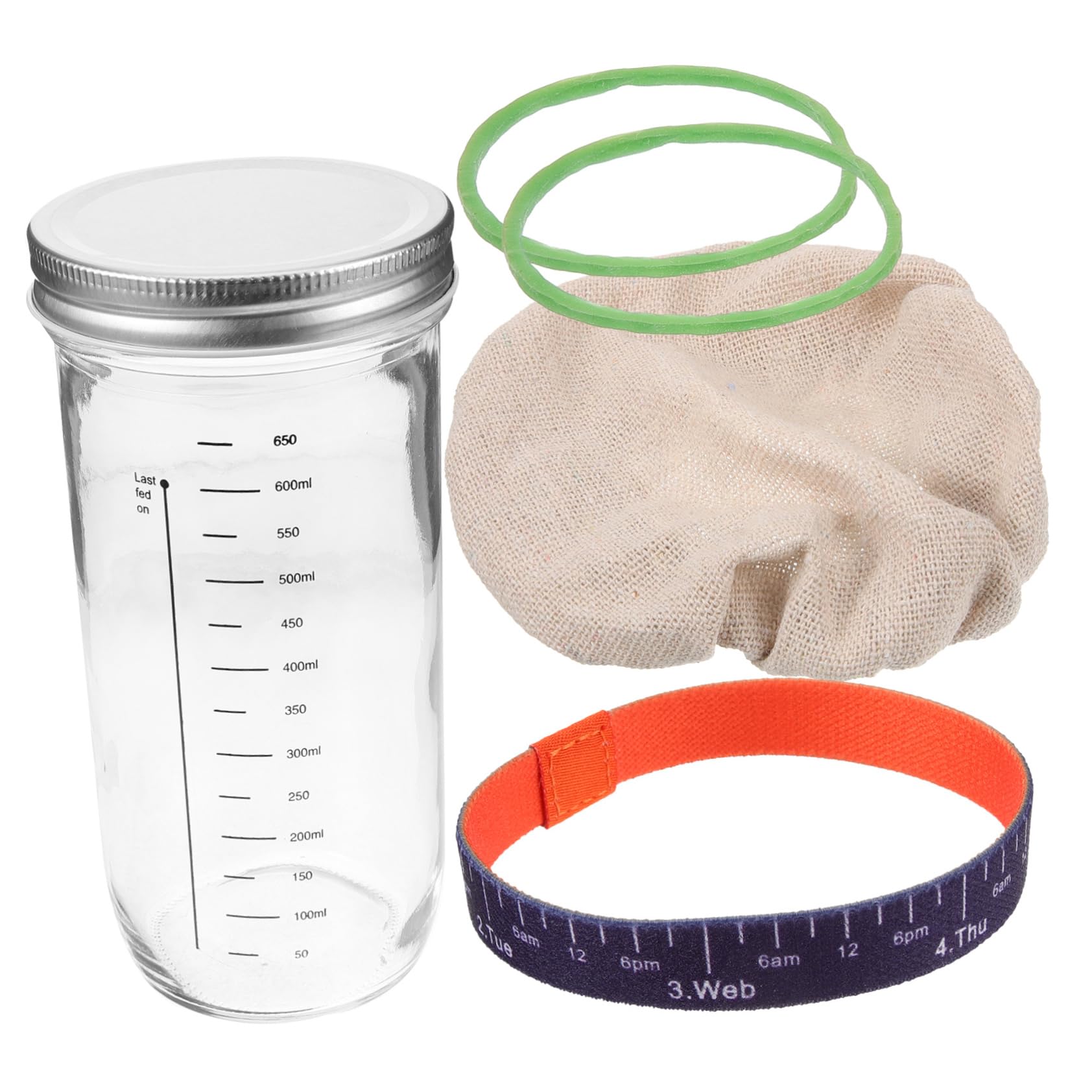 Barattolo per Conservare Freschi Ingredienti Coperchio in Alluminio da 730ml in Vetro per Fermentazione e Copertura in Cotone e Salse Fatte in Casa Durante la Cottura