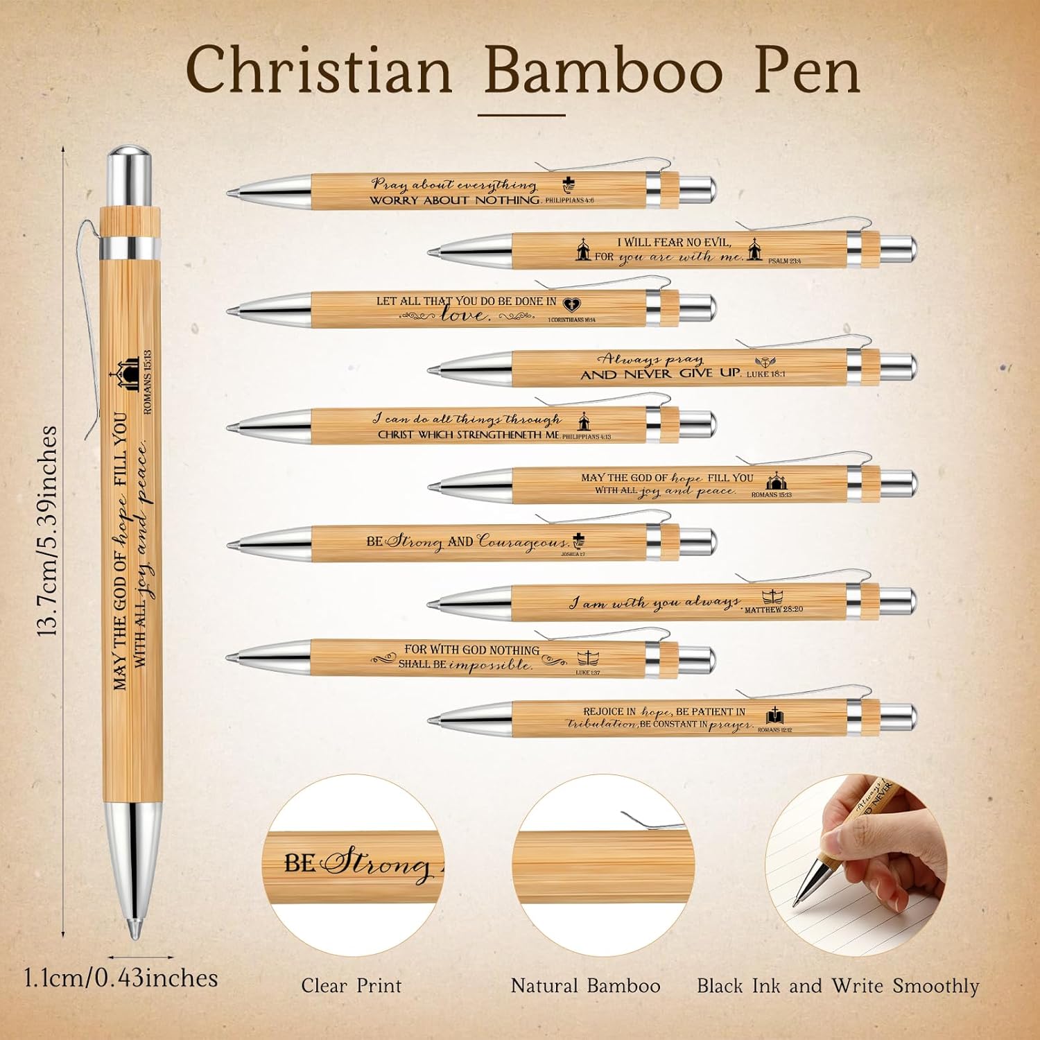 Lincia 30 Sets Christian Mother's Day Birthday Gifts Bulk with Bible Verse Bookmarks, Bamboo Pens Keychains Religious Inspirational Gifts for Church, Sunday School, Pastor, Teacher Graduation
