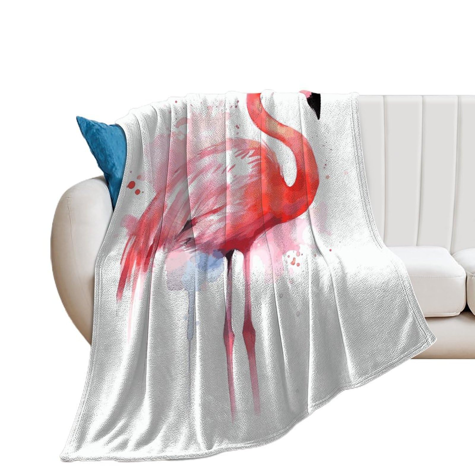 Couverture de luxe en microfibre flanelle flamant rose