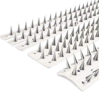 EarlyGrow Fence Wall Spikes Garden Security Guard Anti-Climb Cat Bird Intruder Pest Deterrent - Made in the UK (10-Pack (5m), White)
