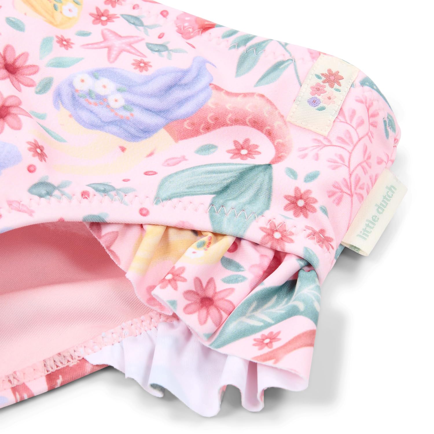 Little Dutch Kinder Rash-Guard-Set - Schwimmshirt Langarm + Badehose - 2er Set - für Mädchen - Dreamy Mermaid - rosa (Gr. 86/92)