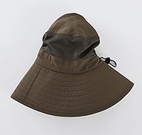 Vista 113 de Home Prefer Sombrero de malla para exteriores UPF50+ Sombrero de pesca de ala ancha con solapa para el cuello Azul marino