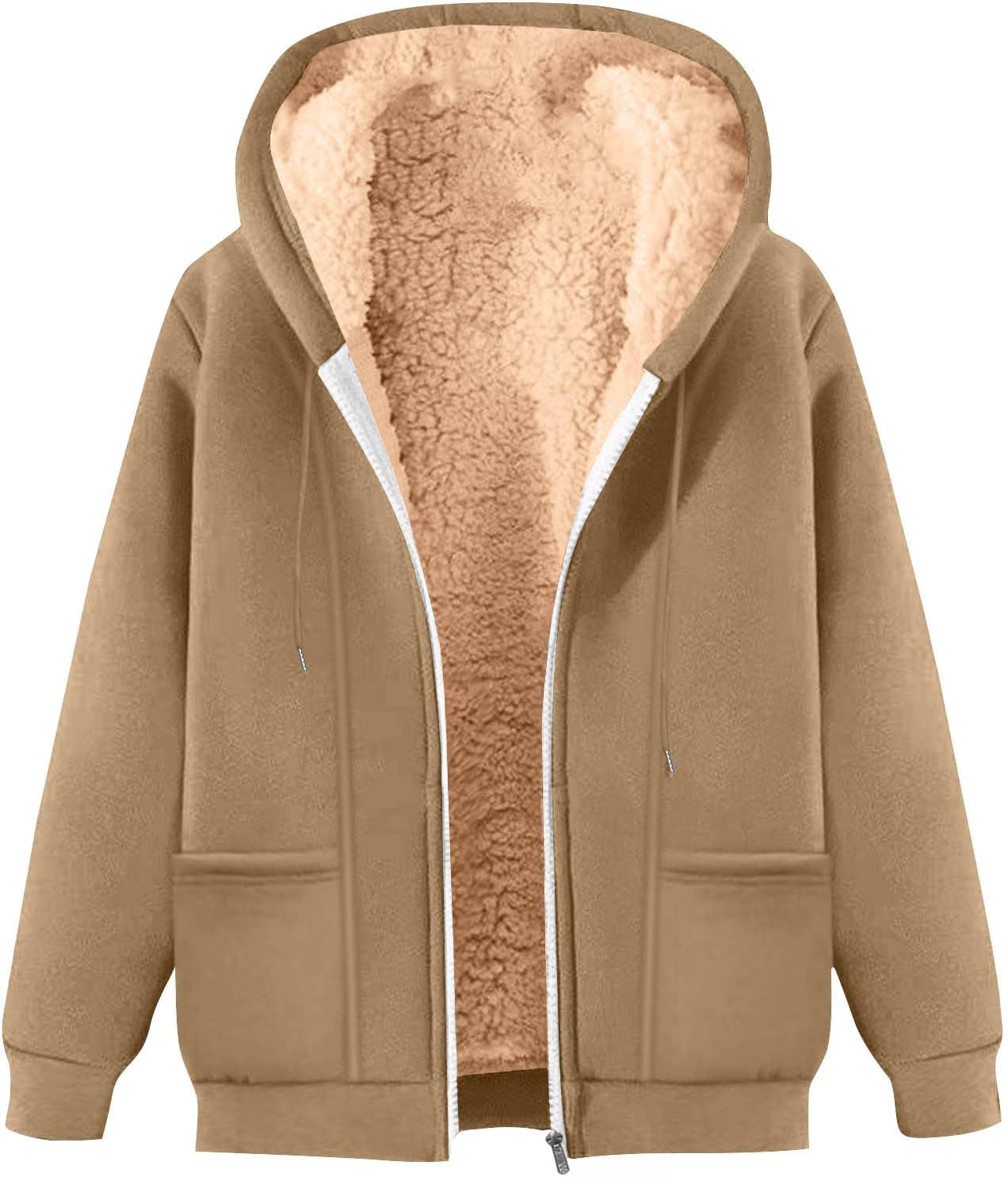 Sherpa Hoodies For Men Zip Up Winter Fleece Lined Hooded Sweatshirt Heavyweight Warm Jackets, S-2XL