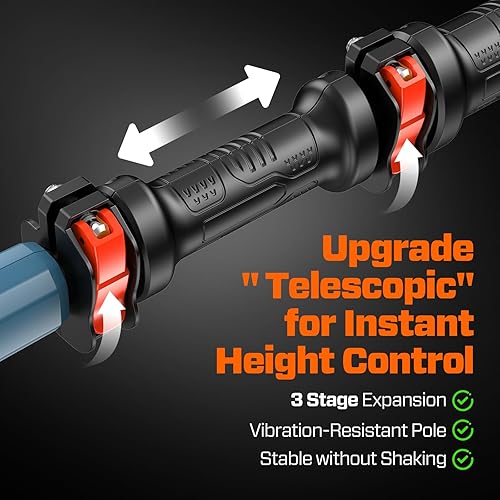 Miniatura 7 de SENIX Sierra de poste inalámbrica de 10 pulgadas, X6 60 V máx. 3.0 Ah, sierra de poste alimentada por batería con poste telescópico de fibra de