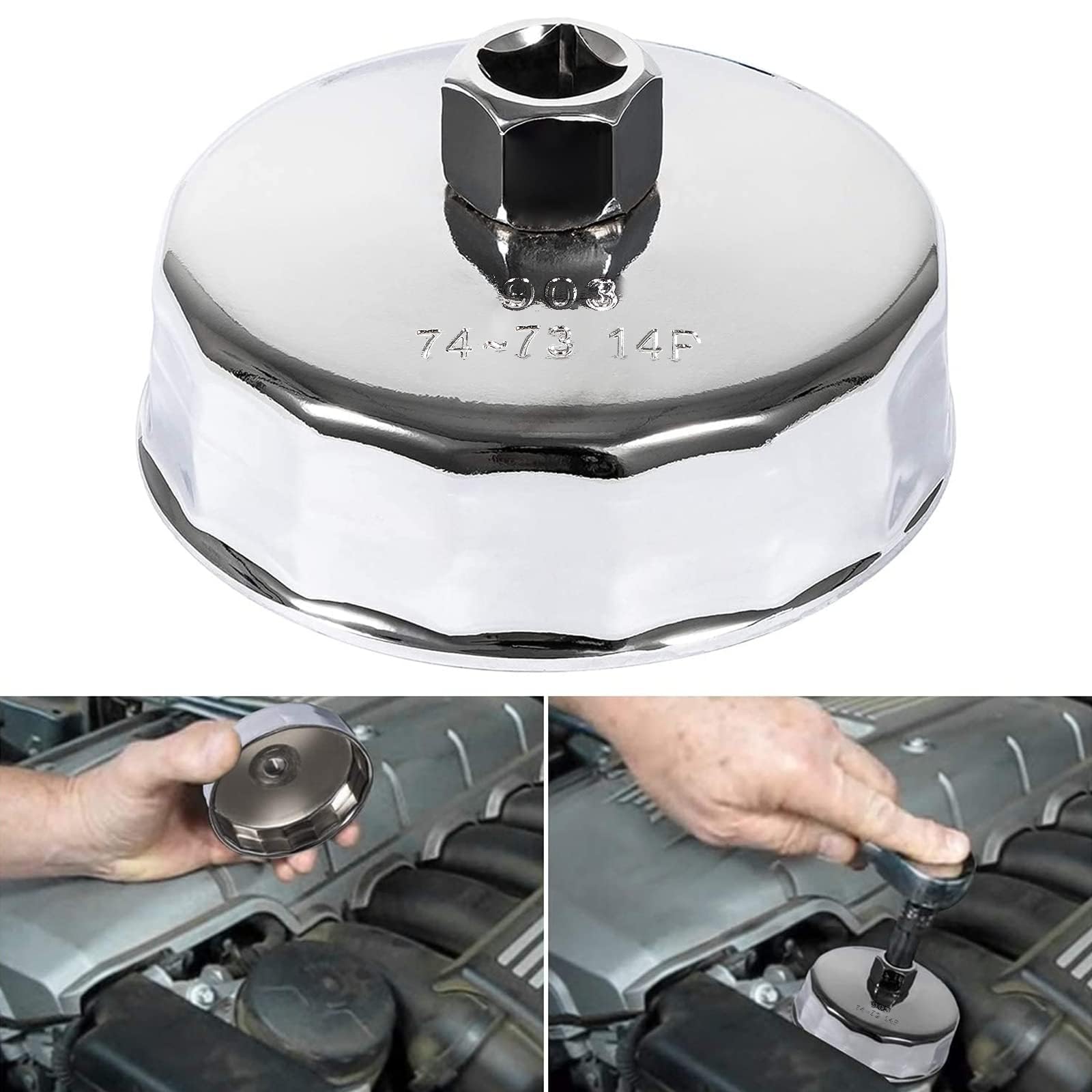 Kit De 7 Clés à Filtre à Huile - Tailles 24, 27, 29, 30, 32, 36, 38 Mm - Entraînement 3/8" - Compact Pour L'entretien Auto