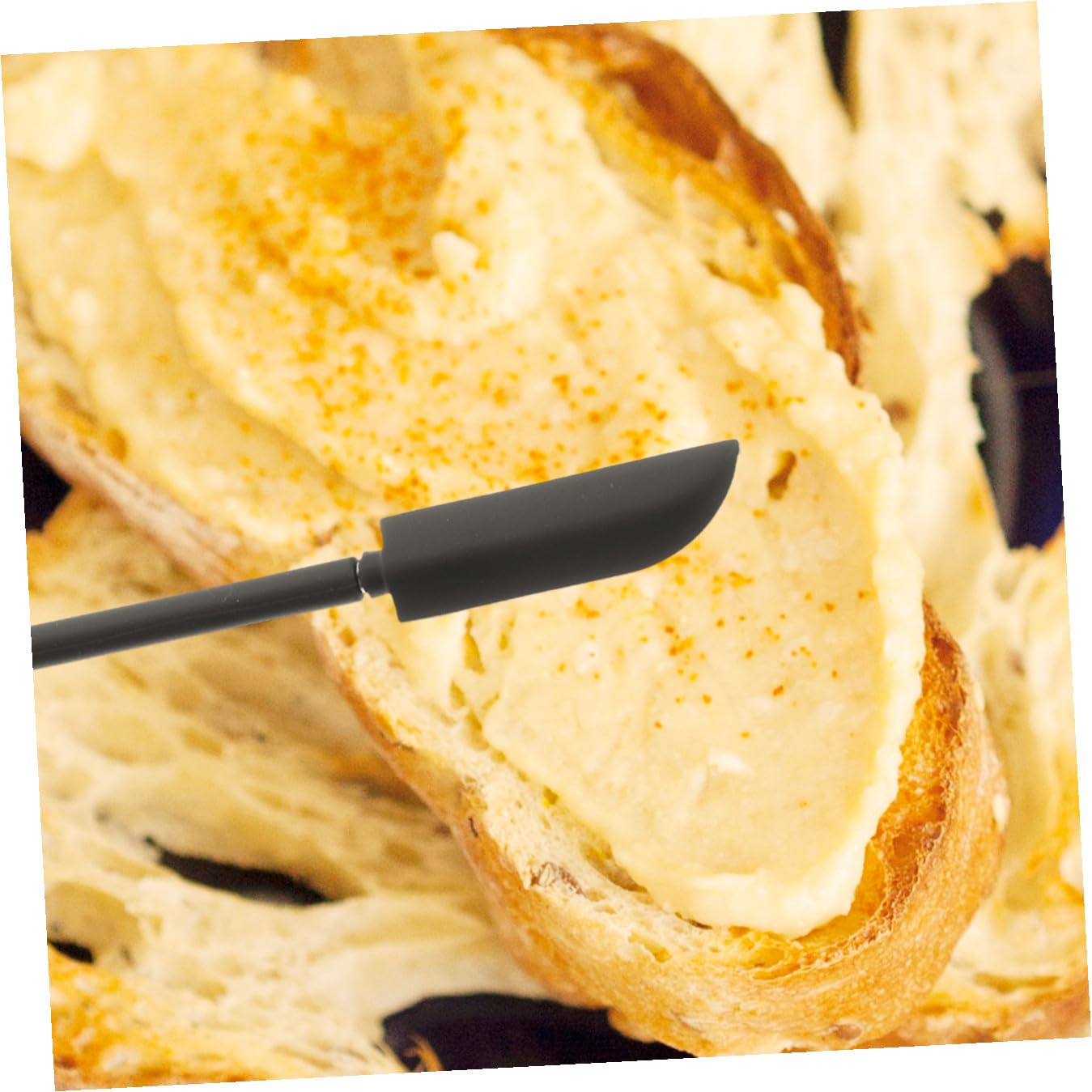 Schwarzer Silikonspatel zum Backen Leichter Kleiner Spatel mit Langer Stange zum Kosmetischen Auftragen und Einfachen Verstauen in Küche