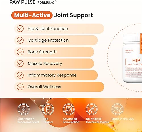 Miniatura 4 de PAWPULSE FORMULA Suplemento avanzado para articulaciones de perros de movilidad para razas pequeñas  Cuidado de cadera y articulaciones, artritis y