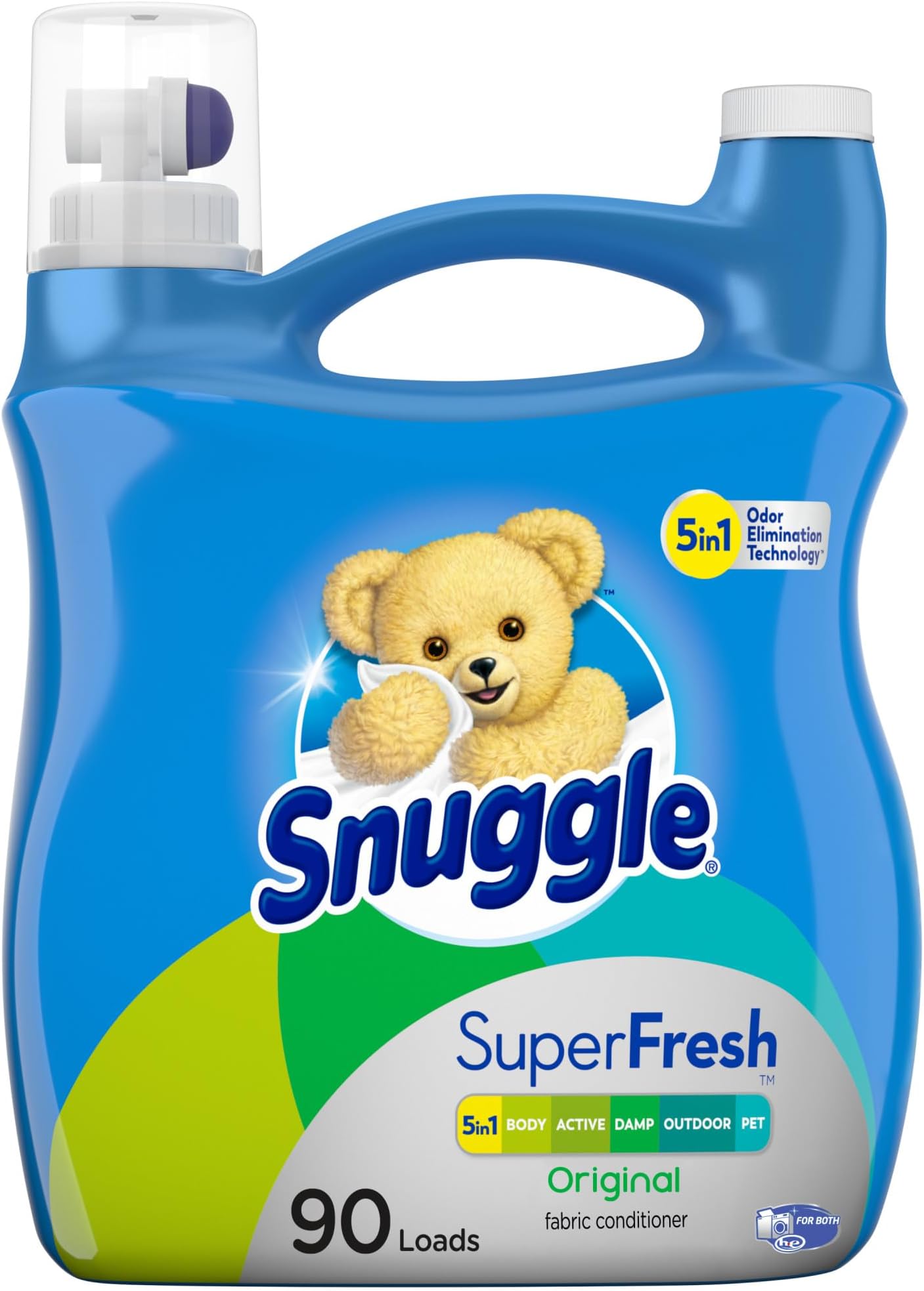 Snuggle Plus Super Fresh Liquid Fabric Softener with Odor Eliminating Technology, Original, 95 Fluid Ounces, 90 Loads