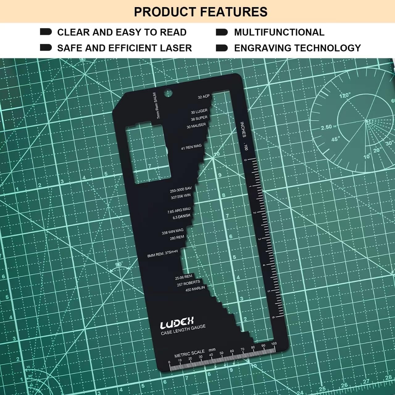 Ludex Ammo Case Length Gauge, Cartridge Length Gauge for Case Reloading