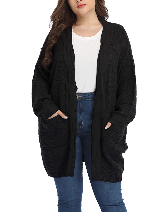 Shiaili Classic Plus Size Sweaters for Women Oversized Long Cardigans