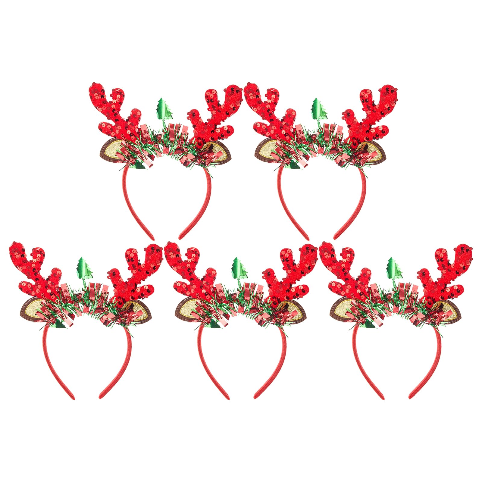 Tsophreniq 5pcs Sparkling Headband for Christmas Party Glowing Hairband Festive Headpiece Stylish Accessory for Family Gatherings Hair Decorations