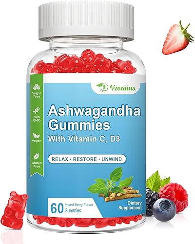 Miniatura 8 de Paquete de 2 gomitas de azafrán sin azúcar, suplemento de azafrán con flor de la pasión, Rhodiola, Ashwagandha, vitamina B12 y D3, visión ocular,